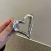 1pc Advanced metal heart-shaped hair clip, shark clip at the back of the head, simple grip clip, new clip headwear