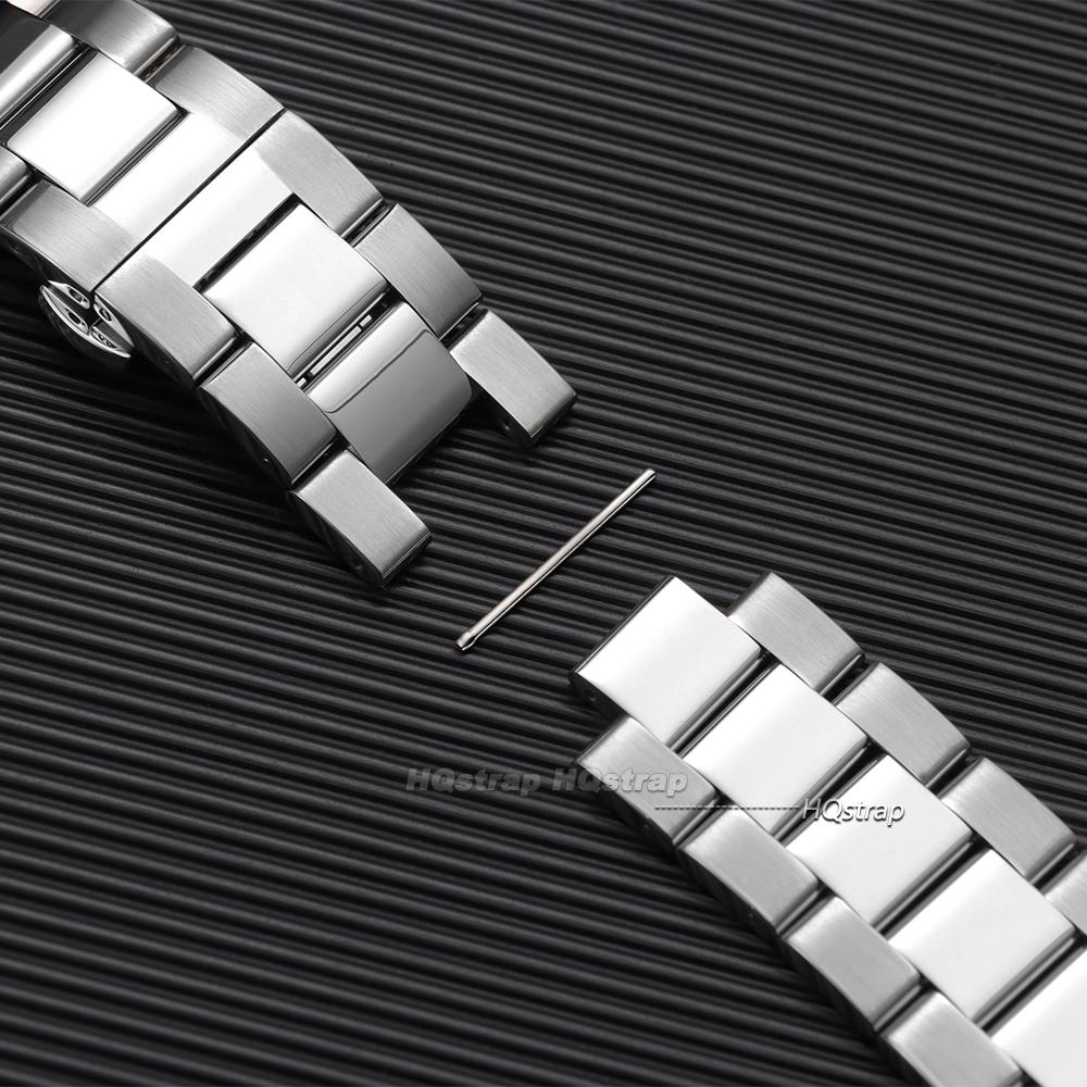 Edelstahl Uhrenarmband Gebogenes Ende Armband 12 14 16 18 20mm 22mm 24mm Damen Herren Metall Armband Ersatzband mit Werkzeug