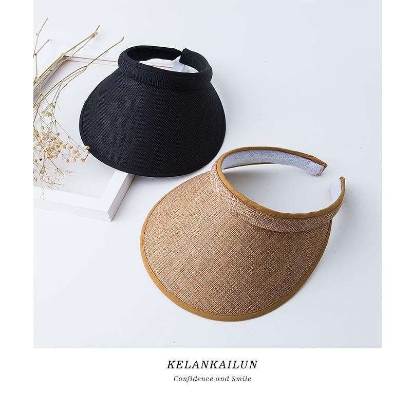 Empty top sun hat Sun hat Children's summer face covering Versatile beach big eaves Seaside outdoor sun protection Straw hat