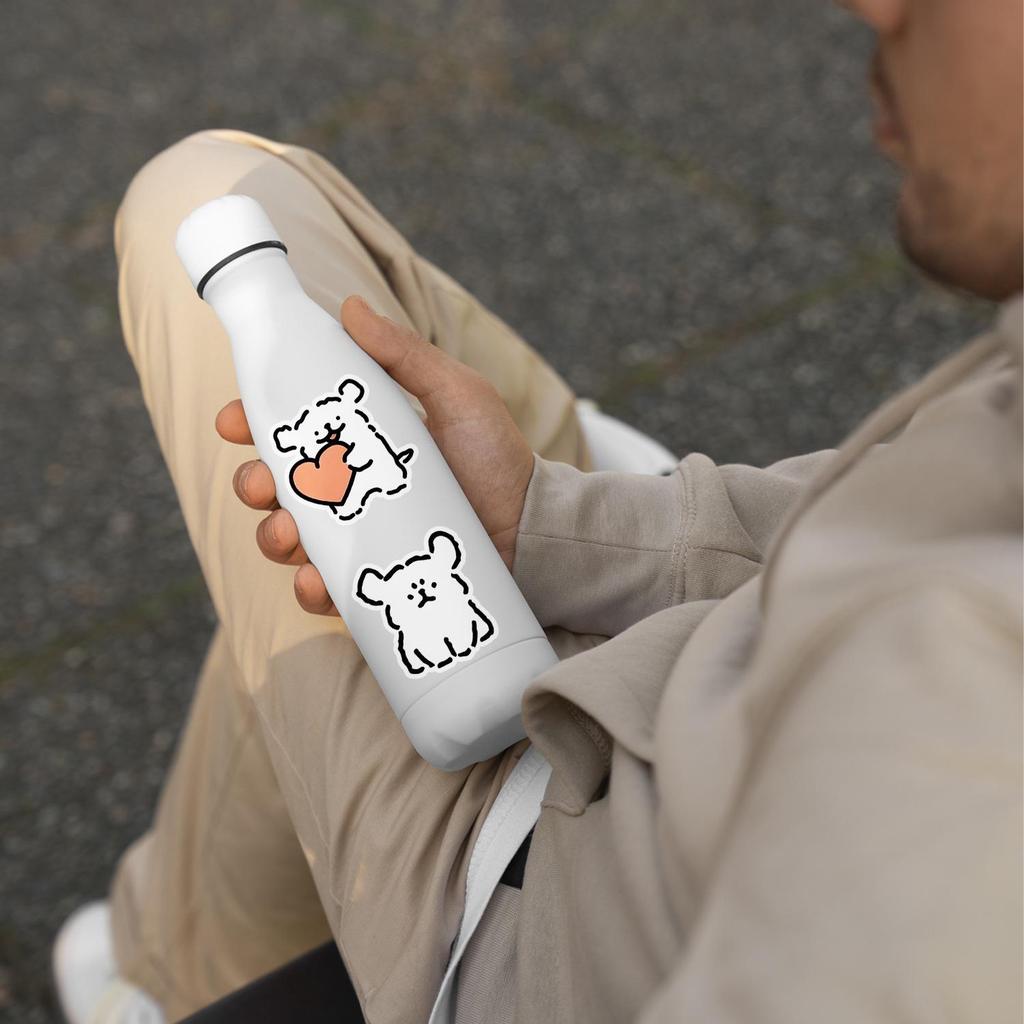 50 Cartoon Dog Doodle Stickers - Cute, Waterproof & Decorative for Water Bottles and Phones
