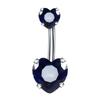 Heart Shape Belly Button Rings Crystal Silver Body Jewelry Navel Piercing  for Party Decoration