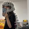 Dinosaur Skeleton Head Hood Plush Costume with Bone Frame for Kids Adults, Cute Dinosaur Skeleton Suit Cosplay Toy Gift 90/120cm