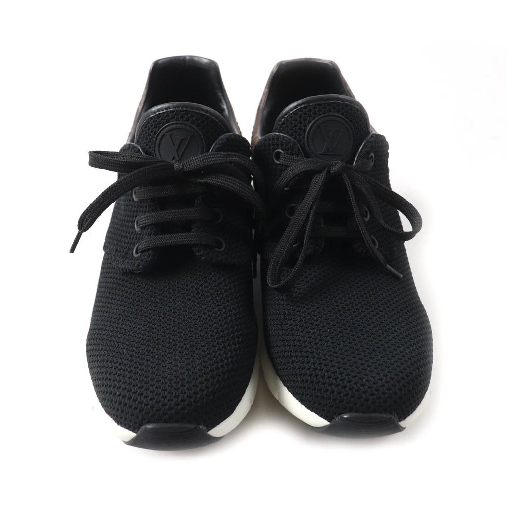 Excellent LOUIS VUITTON sneakers Monogram lace-up mesh black mens 6 Used
