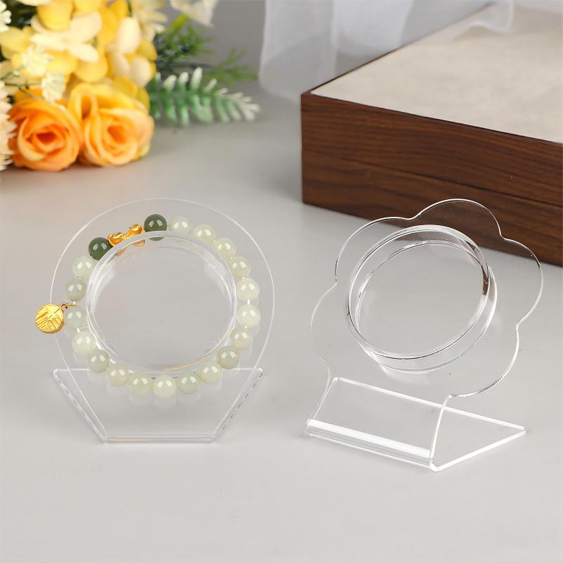Acrylic Bracelet Holder Display Stand for 12 Bangles Transparent Jewelry Organizing Rack for Store Counter and Home Storage Display