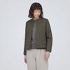 MUJI Lightweight Down Collarless Khaki Size XS Women's Jacket, (Anti-Static Lining), Green, (BD0X4A3A)