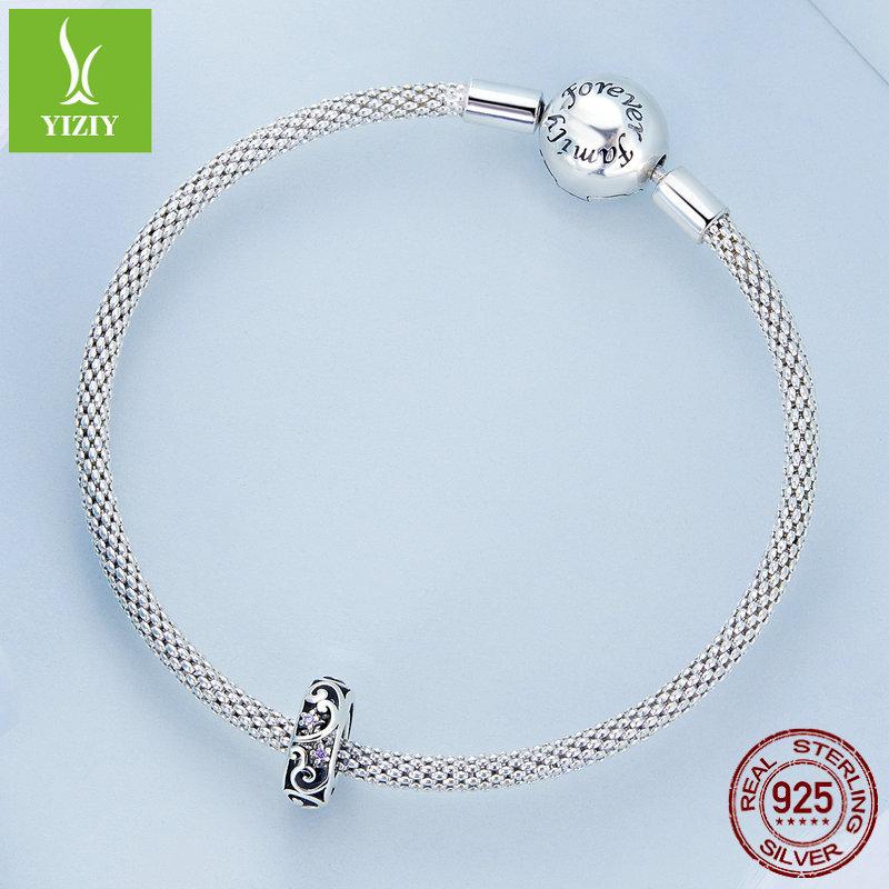 Vintage Streamer Diy Bracelet Bead Spacer Accessories, Hollow Pattern S925 Silver Loose Beads Bsc639