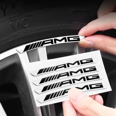 4 Peças Decalques Adesivos Decorativos Para Jantes de Roda de Carro de Alumínio Para Mercedes Benz AMG W223 W213 W206 W464 W247 W167 W166 W222 W205 W204