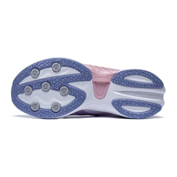 Li Ning Childrens Canglan 2.0 Low-Top Running Shoes Kids Running Shoes White Purple YKFT034-2