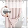 1PC Hookless Waffle Check Shower Curtain Hotel Grade Double Layer Waterproof Bathroom Shower Curtain Easy To Install 10 Colors