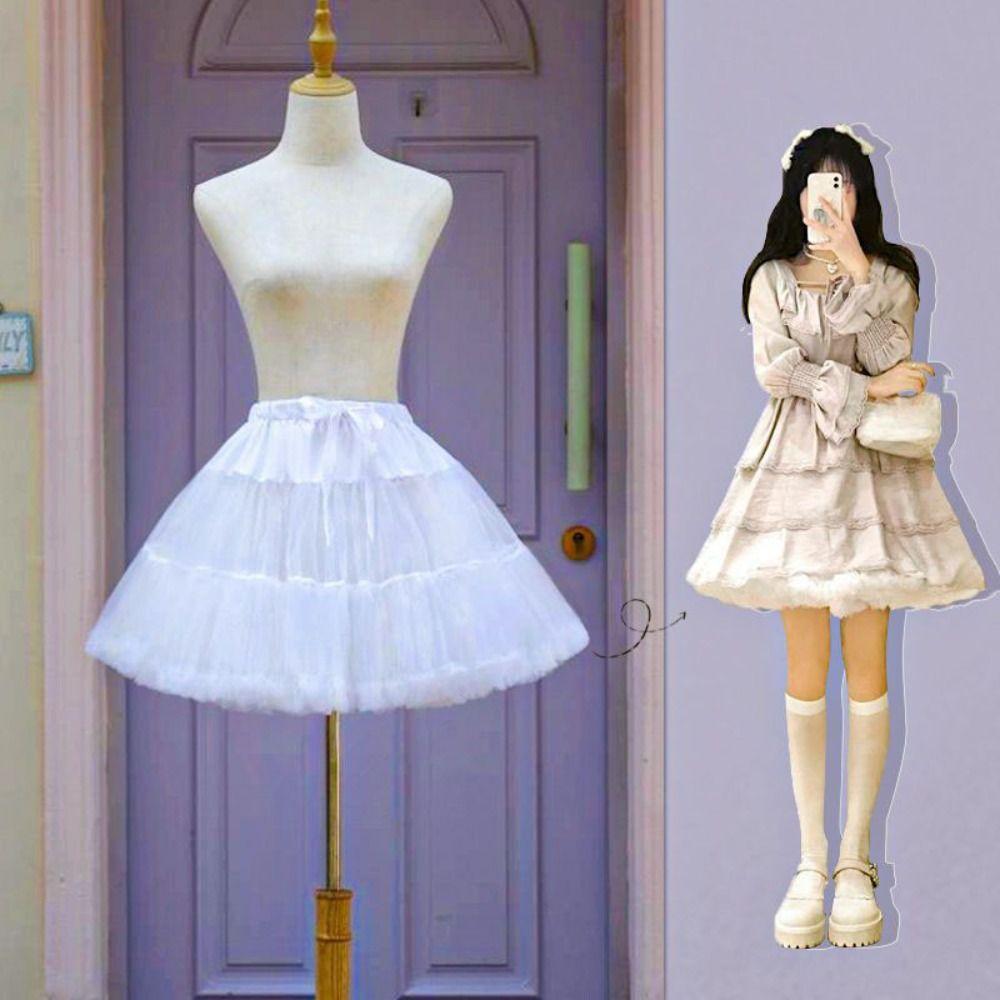 Mesh Lolita Petticoat Multilayer Cosplay Crinoline Underskirt Fashion Petticoats for Wedding  Girls