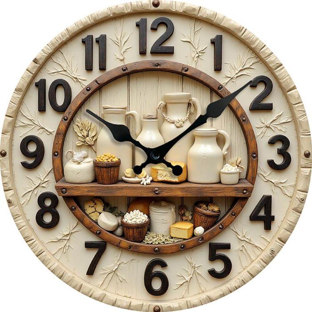 Wood Dessert Theme Wall Clock Silent Sweep Movement Silent Wooden Wall Clock Living Room Decor
