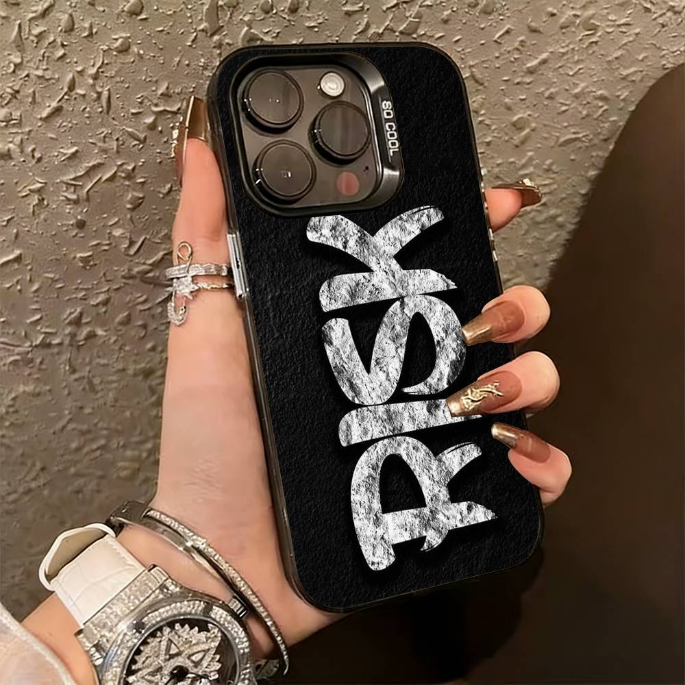 Day Trader Trading RISK RICH  Phone Case For iPhone 17,16,15,14,13,12,11 Plus,Pro Max,XS,Colorful Silver Black Cover