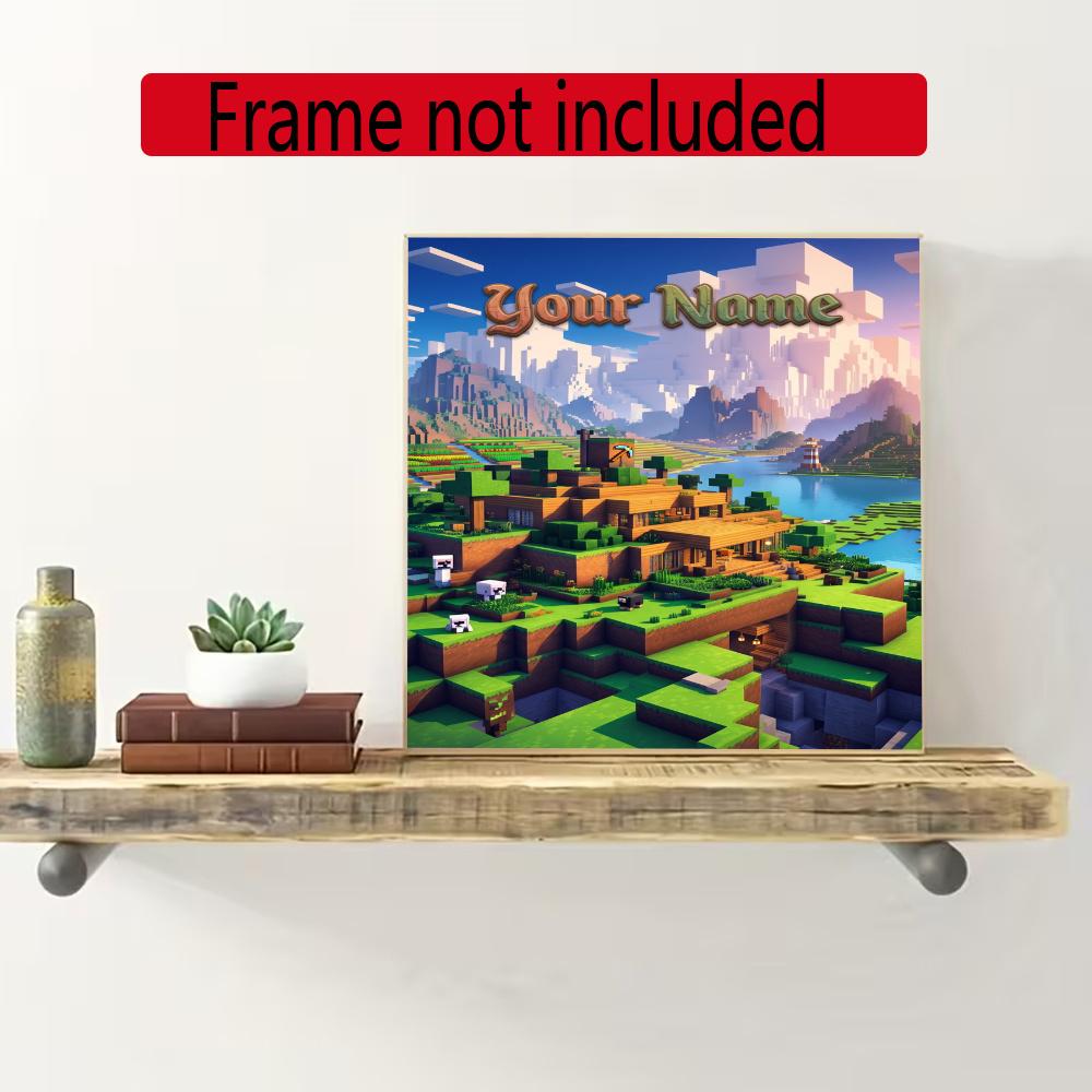 Minecraft Personalized Name Round Diamond Painting Kit Diamond Embroidery Painting Rhinestones Mosaic Frameless Handwork Decoration Arts
