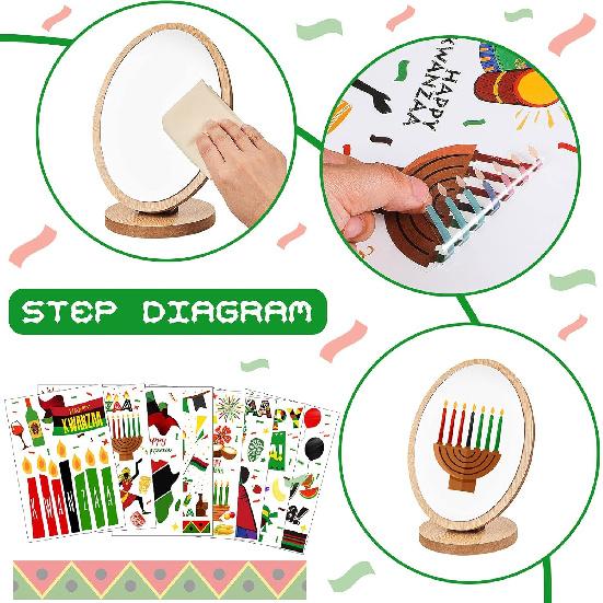 9 Pieces Kwanzaa Window Stickers Clings Kwanzaa Window Decorations Decals for Office Home Glass Door Party Decor, 11.8 x 7.9 Inches