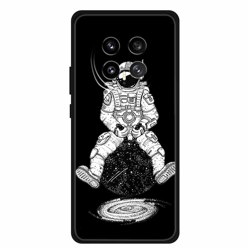 Phone Case For Honor Magic8 5G Soft TPU Black Silicone Cover For Honor Magic 8 2025 Case Coque Cartoon Flowers Protective Funda