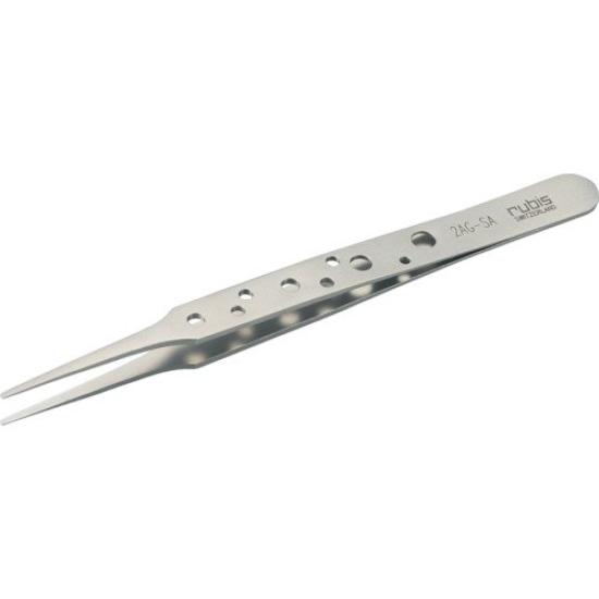 TRUSCO and Swiss Tweezer Rounded Acid-Resistant Magnetic-Resistant Tweezers, Style, 120mm, Tip, 2AG-SA