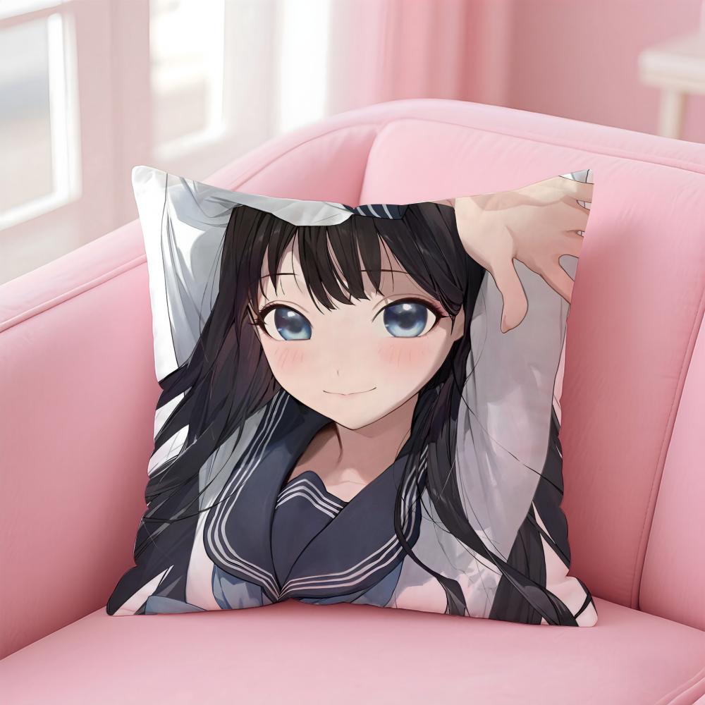 Anime Cartoon TTomorrows My GGirlG Cushion Cover Pillow Case Soft Skin Friendly Fabric  Concealed Zipper