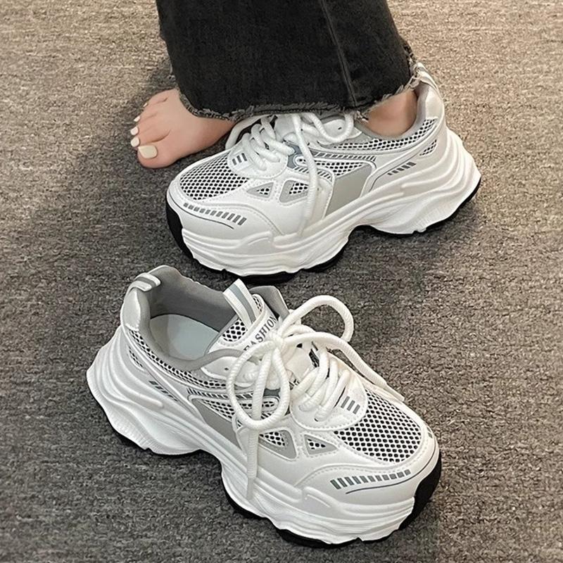 

Pop daddy shoes women spring and summer new thick sole increase mesh breathable all with light sports casual shoes 40