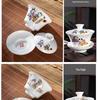 Chaozhou Blue and White Porcelain Gongfu Tea Set: Gaiwan, Mini Tea Cup, and Bowl