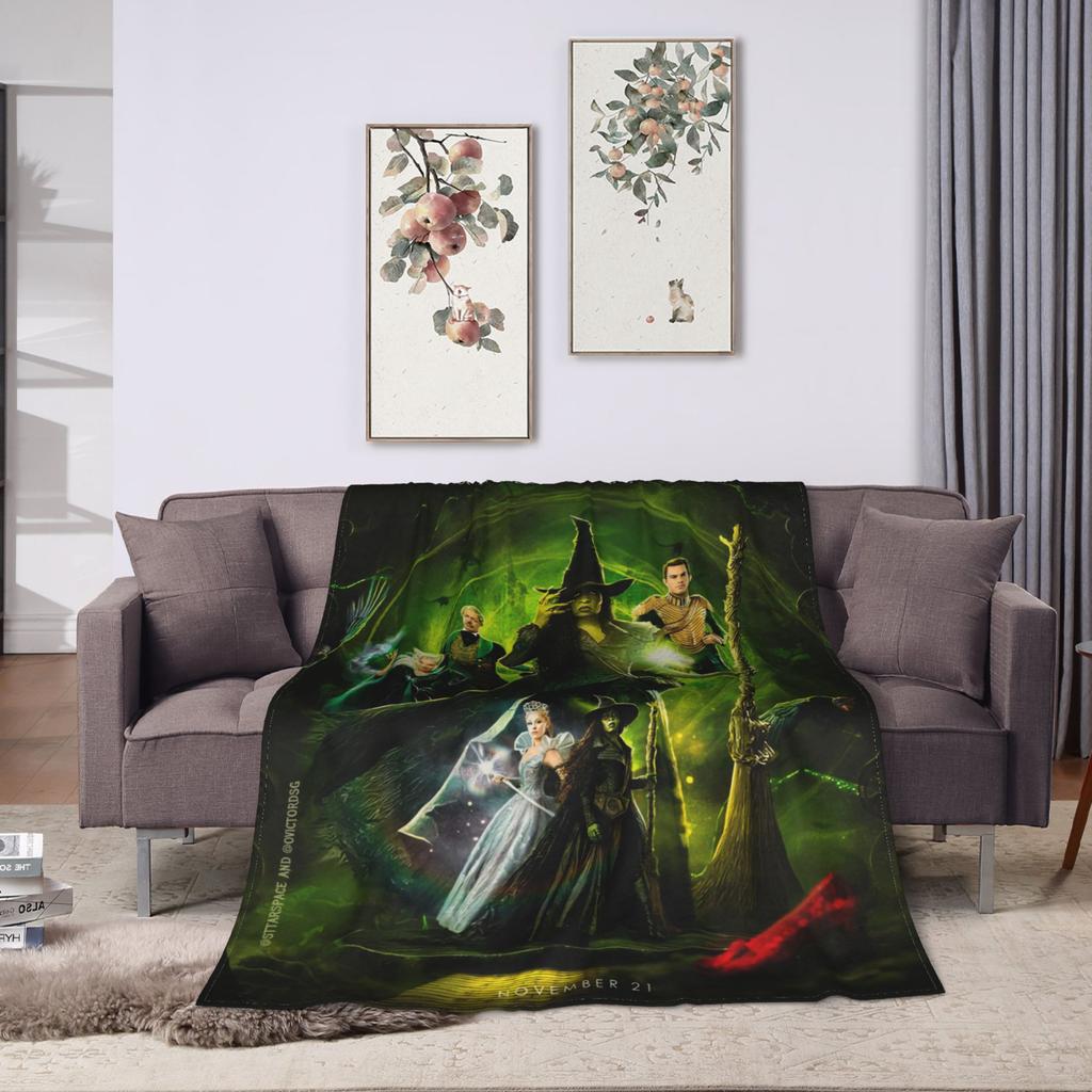 Wicked 2 Film Musical Poster di Glinda Coperta di Flanella Calda Morbida Coperte da Letto per Divano Letto Copriletto Decorativo Copertura per Letto Divano