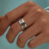 New Vintage 8mm Black Pattern Ring for Men and Women