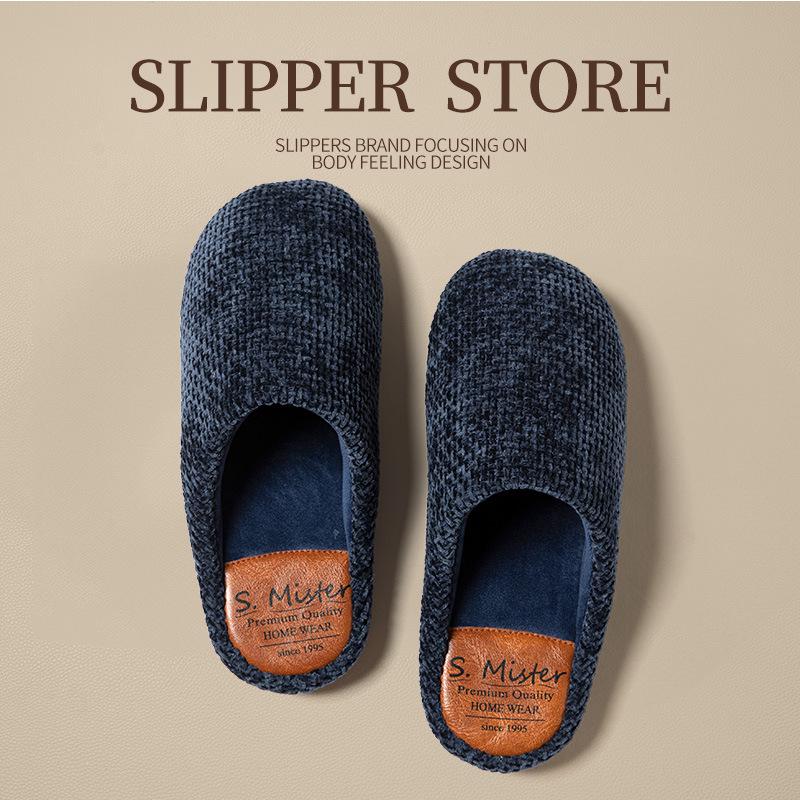 Premium Men's & Women's Warm Cotton Slippers, Non-slip Plush Indoor Silent Sandals for Autumn/Winter.