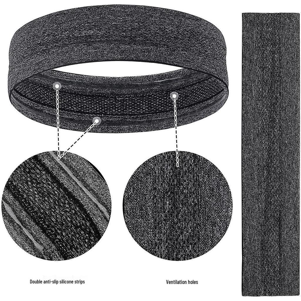 Non-Slip Silicone Outdoor Sports Sweatband for Fitness, Running, Yoga - Breathable and Sweat-Absorbent