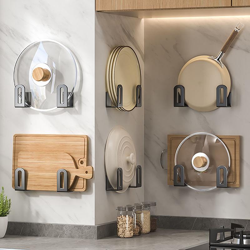 2 Pezzi/Set Tagliere Porta Coperchi Porta Spugne da Lavello Organizer da Bagno Multifunzionale Montaggio a Parete Acciaio Inossidabile Scaffale da Cucina