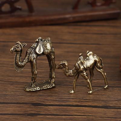 1Pc Creative Copper Plated Camel Ornaments Camel Statue Desktop Tea Pet Crafts Gifts For Office Bedroom Dining Room Decoration