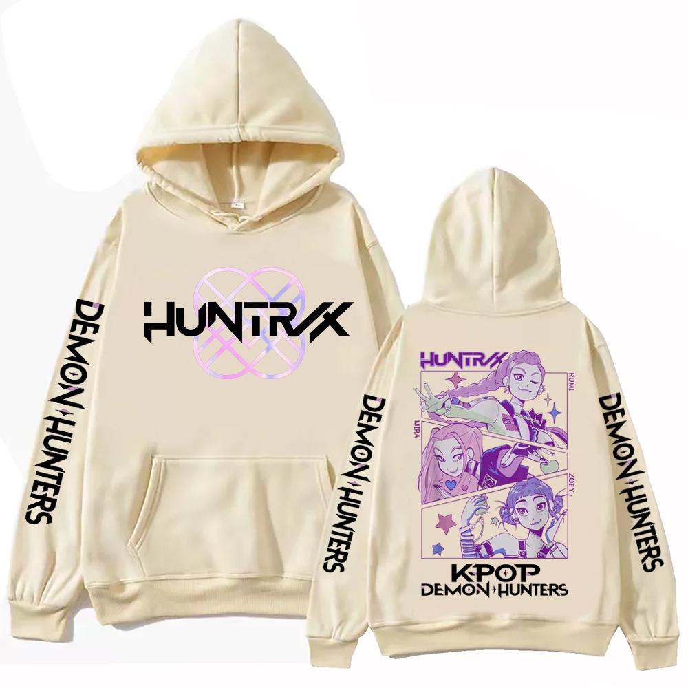 2025 Anime K-Pop Demon Hunters Hoodie Harajuku Hip Hop Y2k Hooded Sweatshirt Casual Long Sleeves Fleece Men Women Pullover