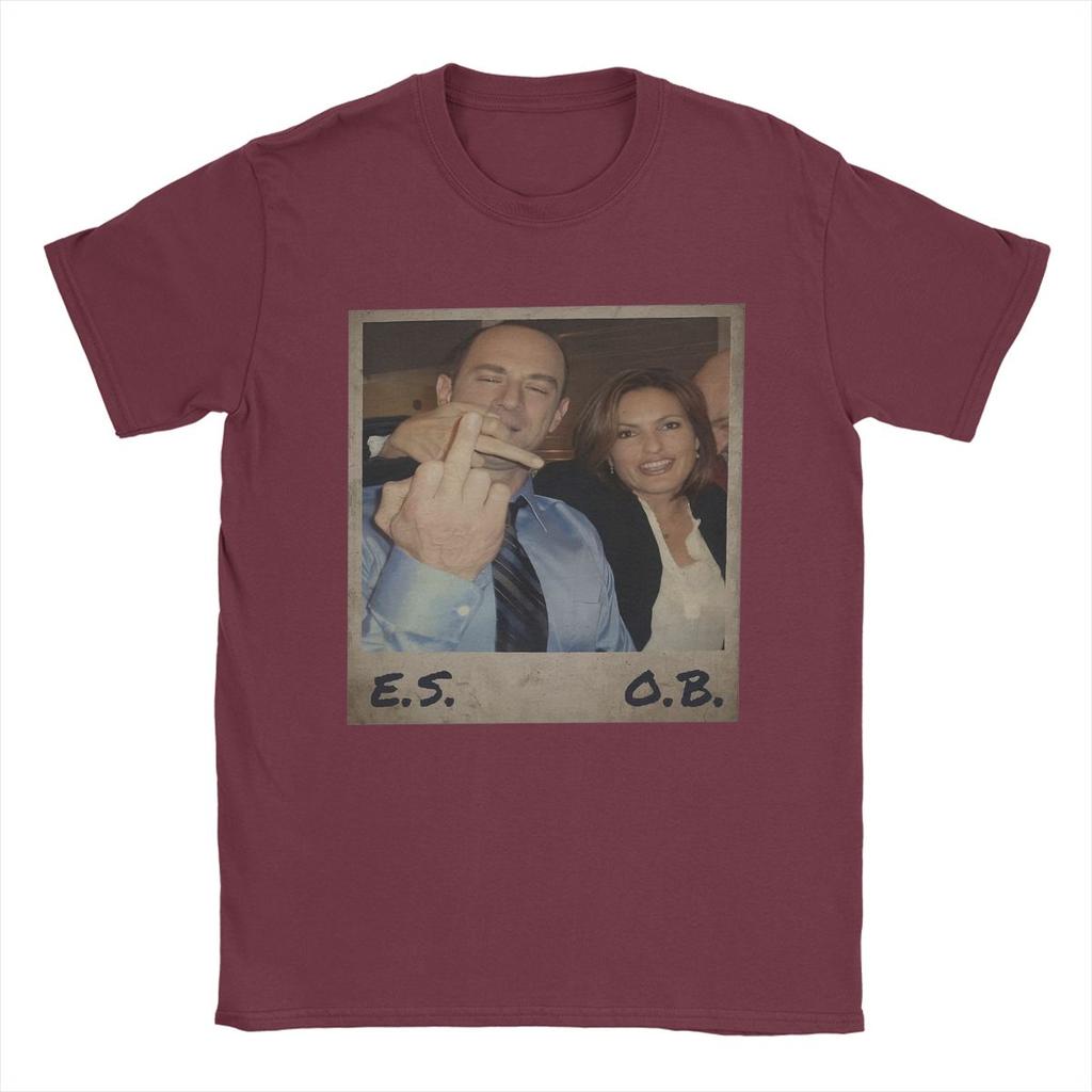 Men T-Shirt Law And Order Benson And Stabler Crazy Pure Cotton Tees Short Sleeve T Shirt Crew Neck Clothing Plus Size