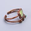 Ausgefallener Äthiopischer Opal Edelstein Kupfer Ewigkeit Elektrogeformter Freundschaftstagsring V-67