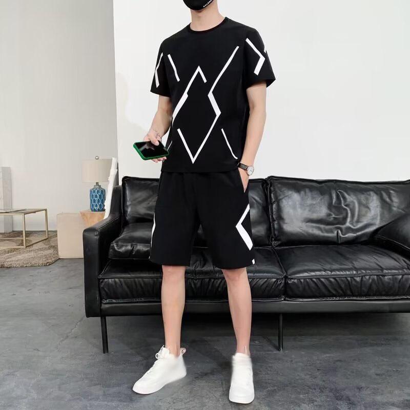 

Men s Summer Large Size Fashion Casual Short-sleeved T-shirt Shorts Suit
