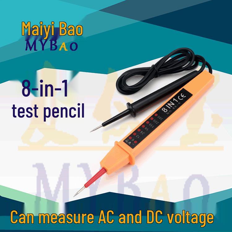 

8-в-1 Багатофункціональна електрична тестова ручка з цифровим дисплеєм для напруги AC/DC (6-380В)