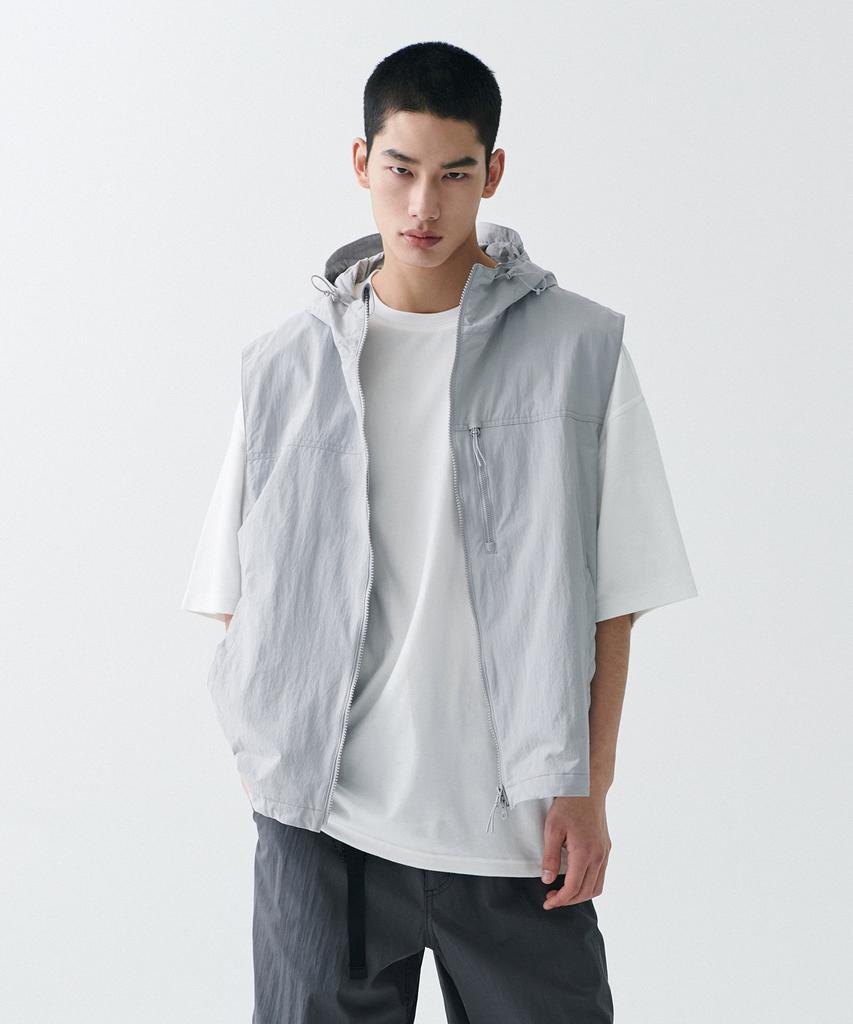 Musinsa Standard [City Leisure] Hooded Vest [Light Grey]