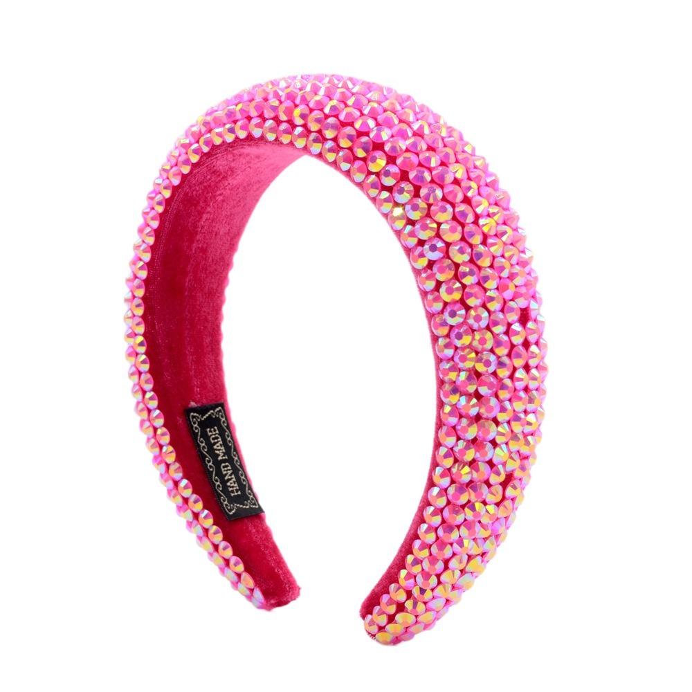 Wide Brim Full Rhinestone Headband Padded Design Hair Accessory Women Head Hoop  Shopping