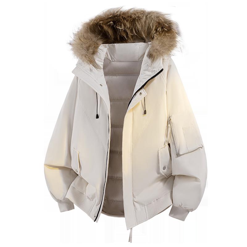 Parka d'hiver haut de gamme unisexe avec capuche et col en fourrure – Veste de ski style montagne trois-proofs