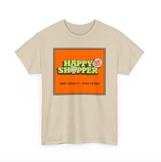 

Happy Shopper T-Shirt. 80 s / 90 s. Retro. Vintage Style XL