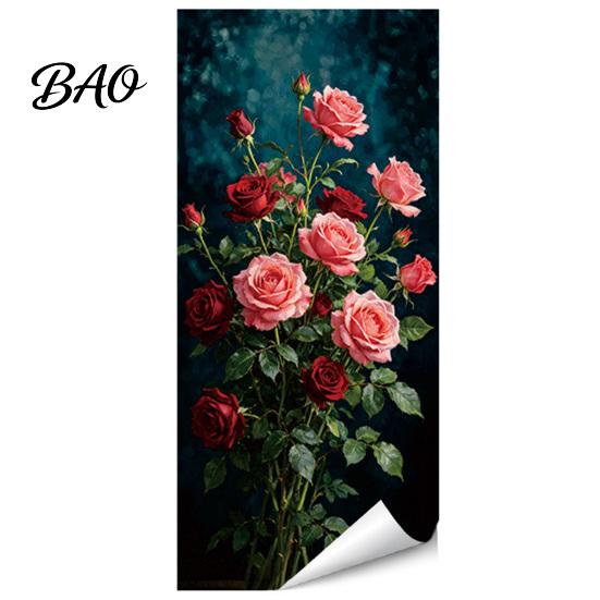Mülleimer Aufkleber Wasserdichte Blumen Aufkleber Florale Aufkleber, Selbst?Klebende Mülltonnen-Aufkleber, Vintage-Muster-Dekor für Outdoor-Aufbewahrungsboxen