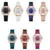 Creative Quartz Watch Leather Crystal Aesthetic Clock Versatile Business Women Wristwatch