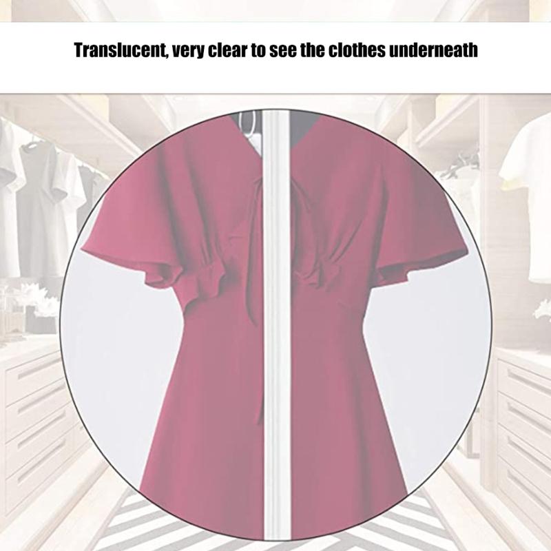 10Pcs Set Breathable Clothes Protector Bags With Zippered Convenient for Seasonal Storage of Suits and Dresses