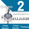 Außen-Ø 20mm Aluminiumlegierung Flache Unterlegscheibe Abstandshalter mit M6/M8/M10/M12 Innenloch - Metallwellenbuchse Isoliersäule.