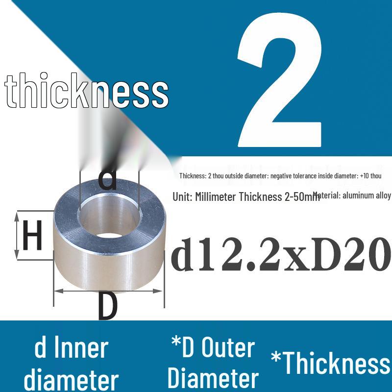 Außen-Ø 20mm Aluminiumlegierung Flache Unterlegscheibe Abstandshalter mit M6/M8/M10/M12 Innenloch - Metallwellenbuchse Isoliersäule.