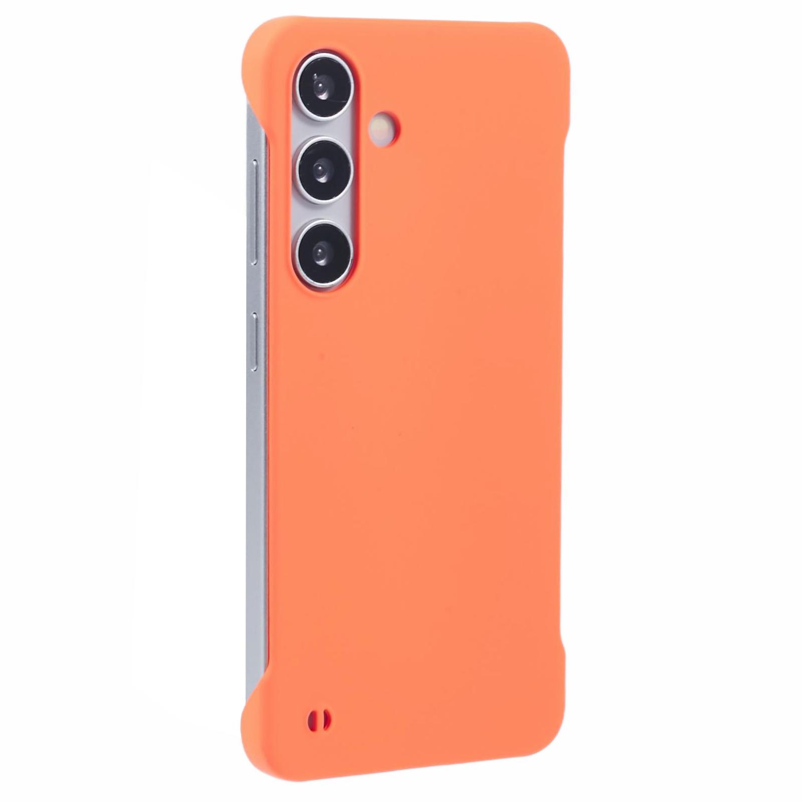 

For Samsung Galaxy S24+ Case Frameless Hard PC Anti-Scratch Phone Cover Orange
