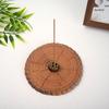 Retro Wood-Style Tree Stump Incense Burner with Brass Holder: Multi-Hole Design Coarse Pottery Base for Study, Tea Room, Zen Decor.