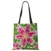 Women Handbag Flower Print Linen Totes with Print Casual Traveling Beach Gift Bags CLE