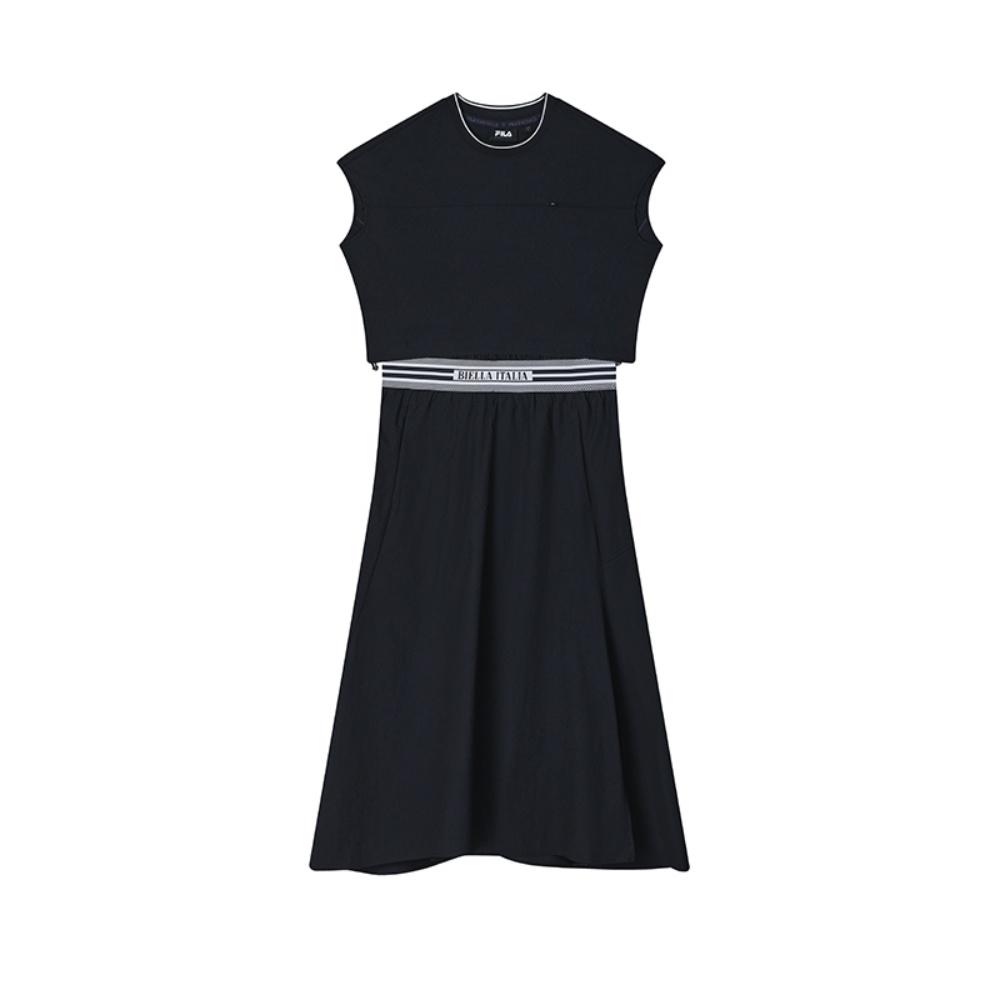 

Fila Изумрудное Модное Универсальное Удобное Платье без рукавов с буквенным принтом Женские платья Темно-синее F11W524302F-NV S