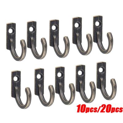 10pcs/20pcs Single Prong Hook Mini Size Wall Mounted Retro Cloth Hanger for Coats Hats Towels Keys