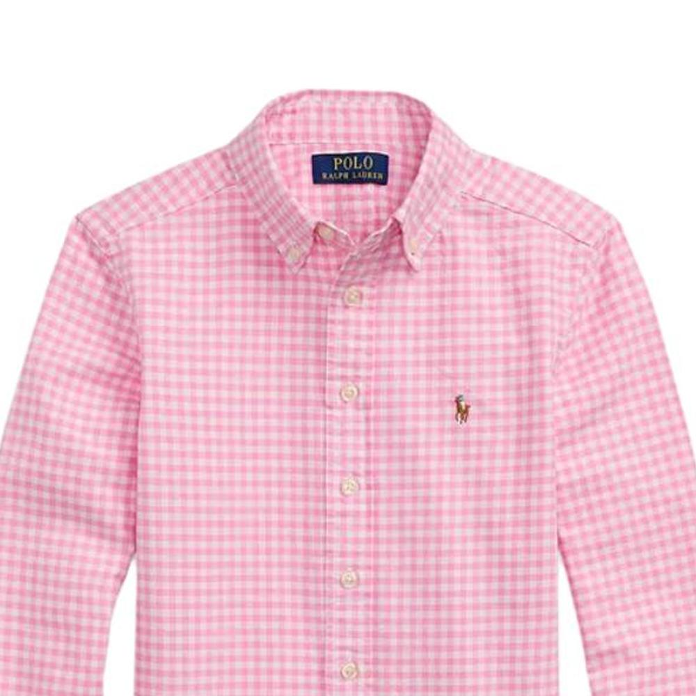 Polo Ralph Lauren Casual Shirt Plaid Embroidered Single-Breasted Long Sleeve Kids Shirts 323978223-005