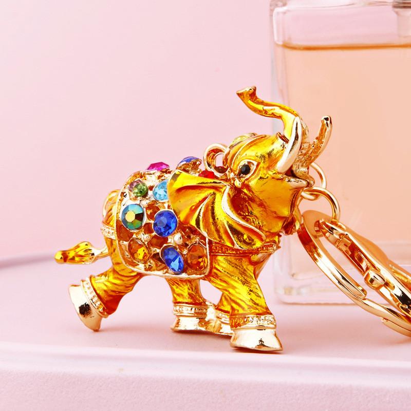 

Слоник Модный Брелок со Стразами Красочный Шарм для Аксессуаров для Сумки Gold Elephant